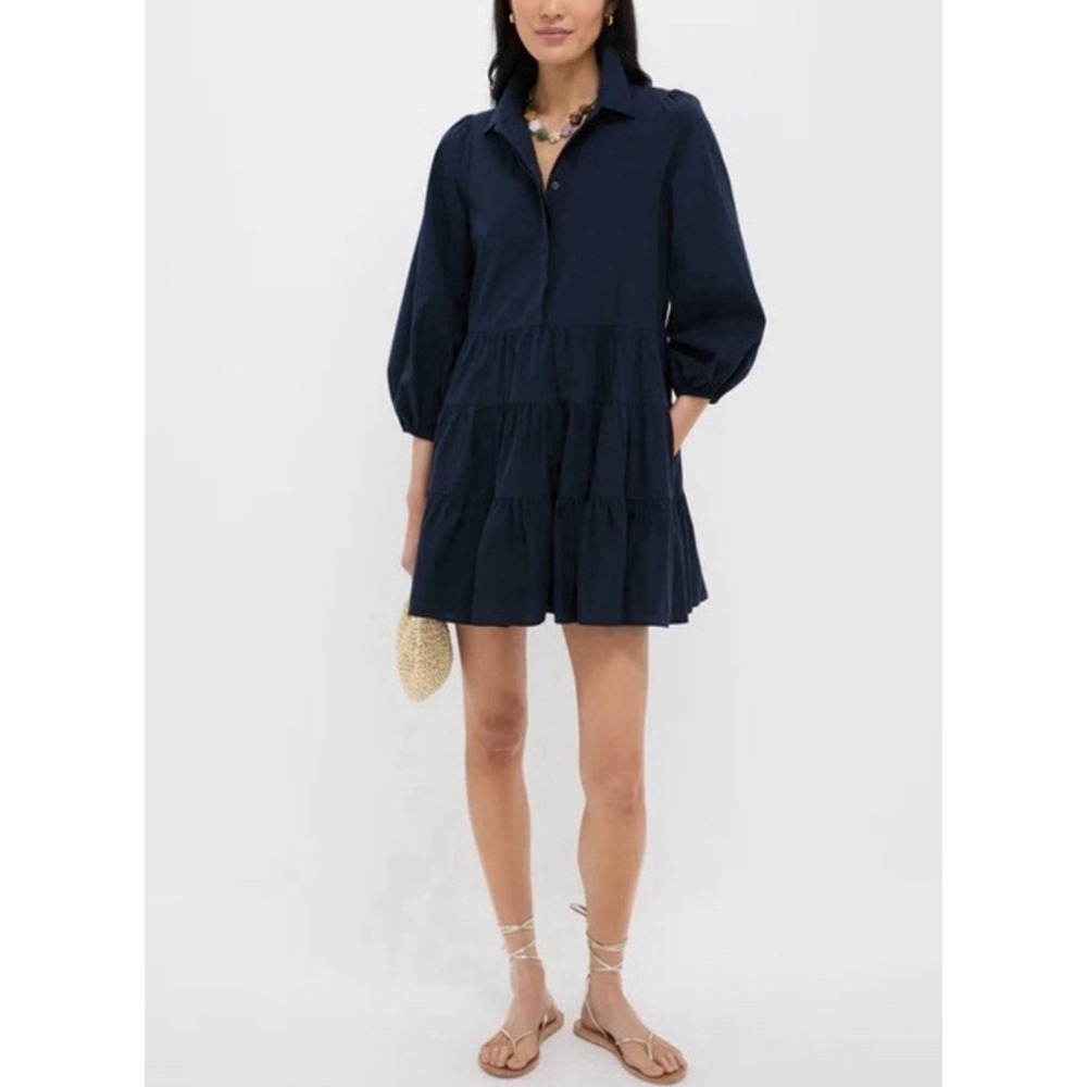 Tuckernuck Pomander Place Navy Mabel Mini Dress Cotton XXL NWT